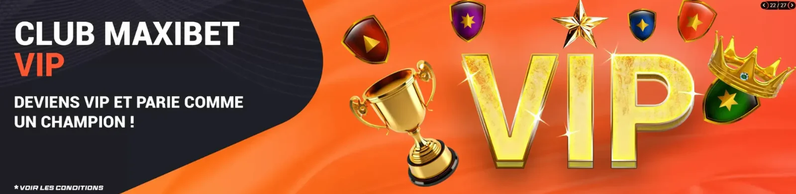 Maxibet Casino Club VIP avec les différents niveaux de fidélité